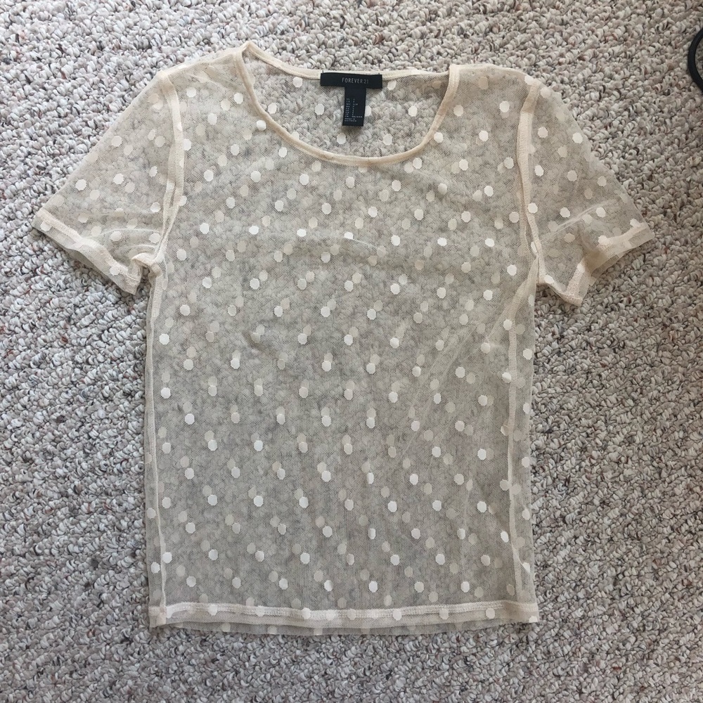 Polka dot sheer shirt